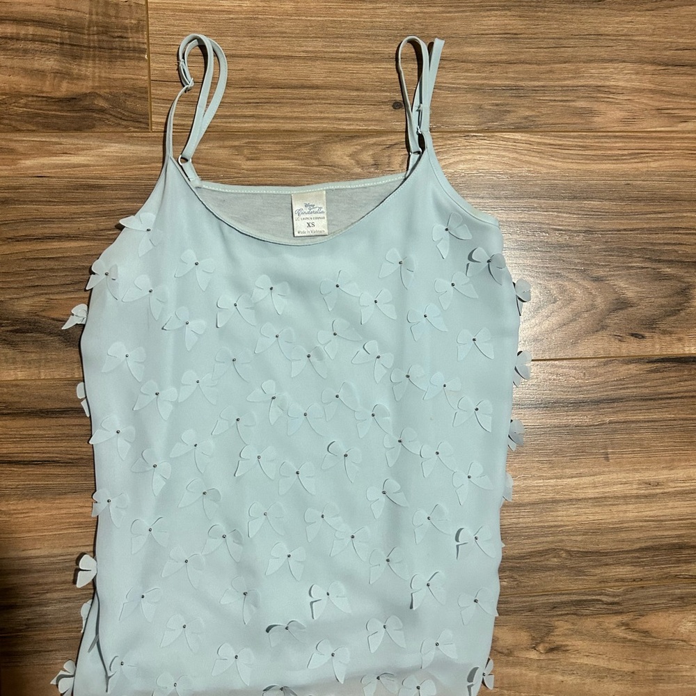 LC Lauren Conrad Cinderella Light Blue Camisole with Bow Details